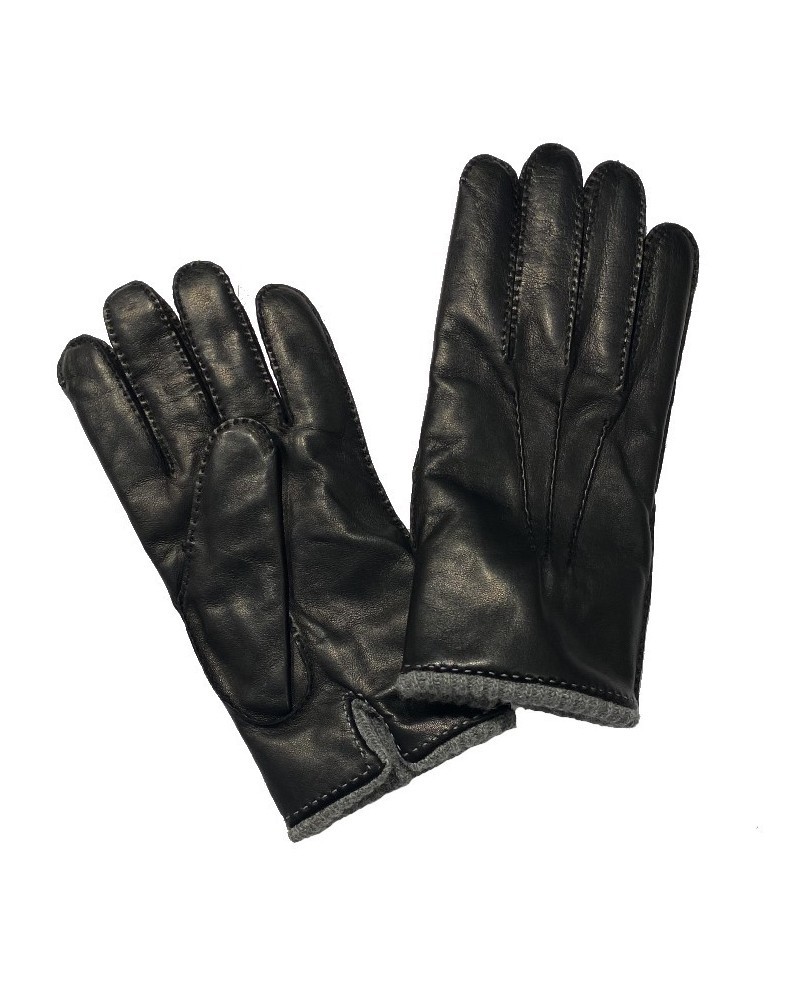 Black Cashmere Lined Leather Gloved MEROLA