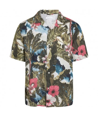 Linen Hawaiian Print Shirt...