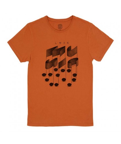 T-shirt orange Love Music...