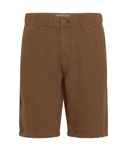 Brown Organic Linen Shorts...