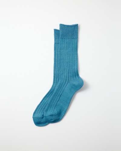 Bright Blue Cotton Linen Socks ROTOTO