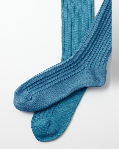Chaussettes lin-coton bleues ROTOTO
