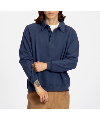 Polo Sweatshirt ML bleu...