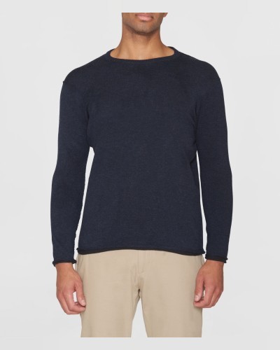 Double Layer Navy Sweater KNOWLEDGE COTTON APPAREL