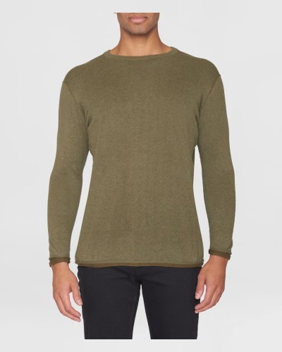 Double Layer Olive Sweater KNOWLEDGE COTTON APPAREL