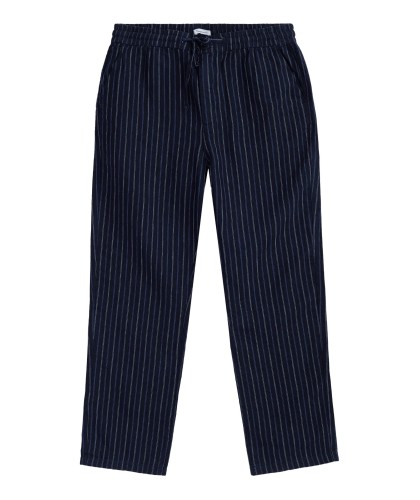Striped navy linen pants...
