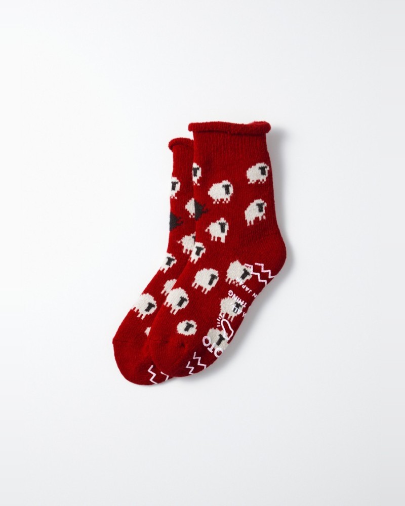 Red Sheep pattern indoor socks ROTOTO