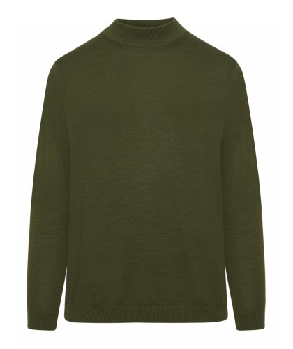 Green Merino Funnel Neck...