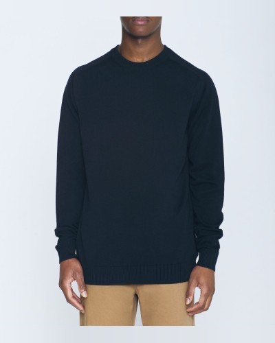 Light Navy Merino Crewneck KNOWLEDGE COTTON APPAREL