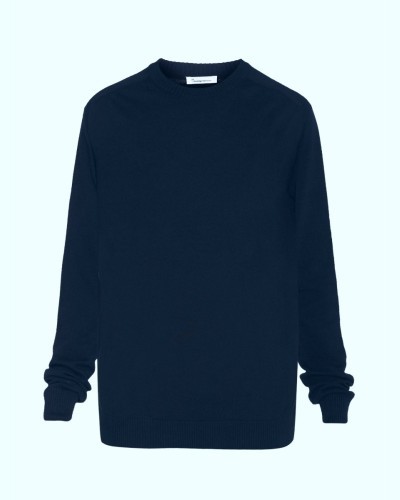 Light Navy Merino Crewneck KNOWLEDGE COTTON APPAREL
