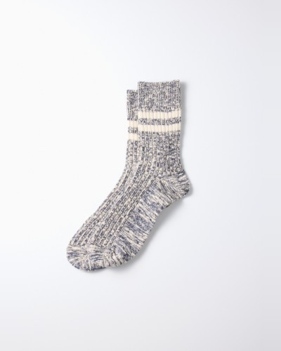 Organic Slub Stripe Navy Socks ROTOTO