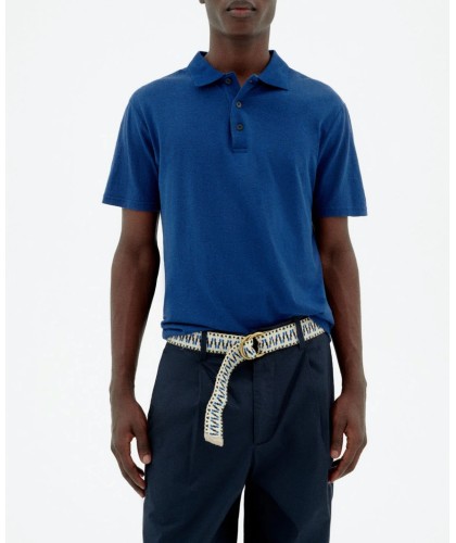 Dark Blue Hemp Cotton Polo...