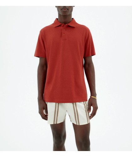 Hemp Cotton Brick Red Polo...