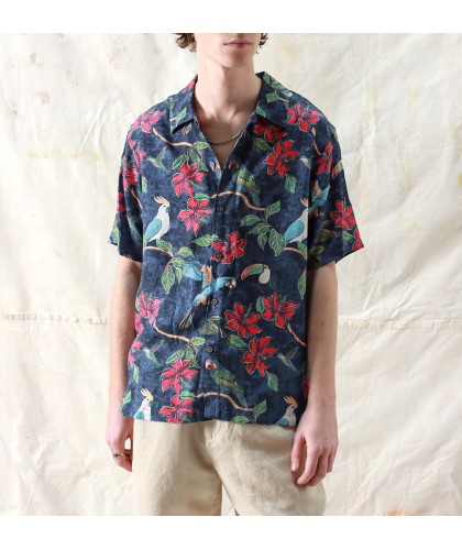 Tropical Birds Tencel Shirt...