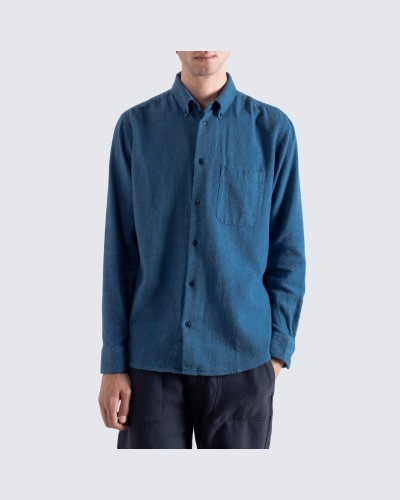 Brushed Dobby Navy Shirt FAR AFIELD