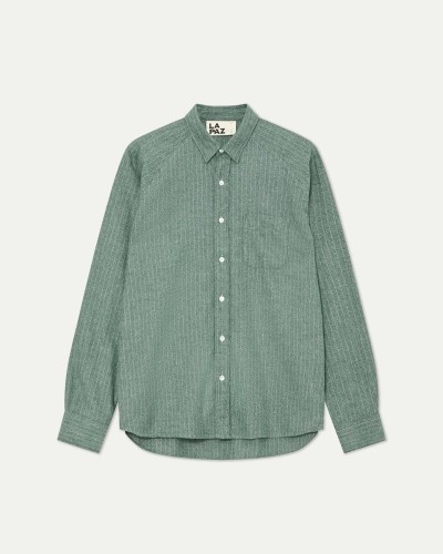 Mirra Green Herringbone Flannel Shirt LA PAZ