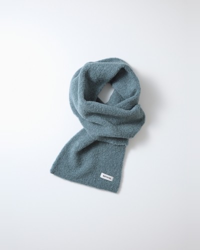 Blue-Grey Alpaca Bouclé Muffler ROTOTO