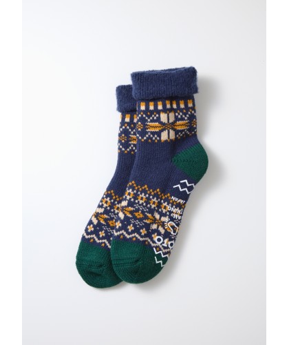 Navy Snow Flake Room Socks...