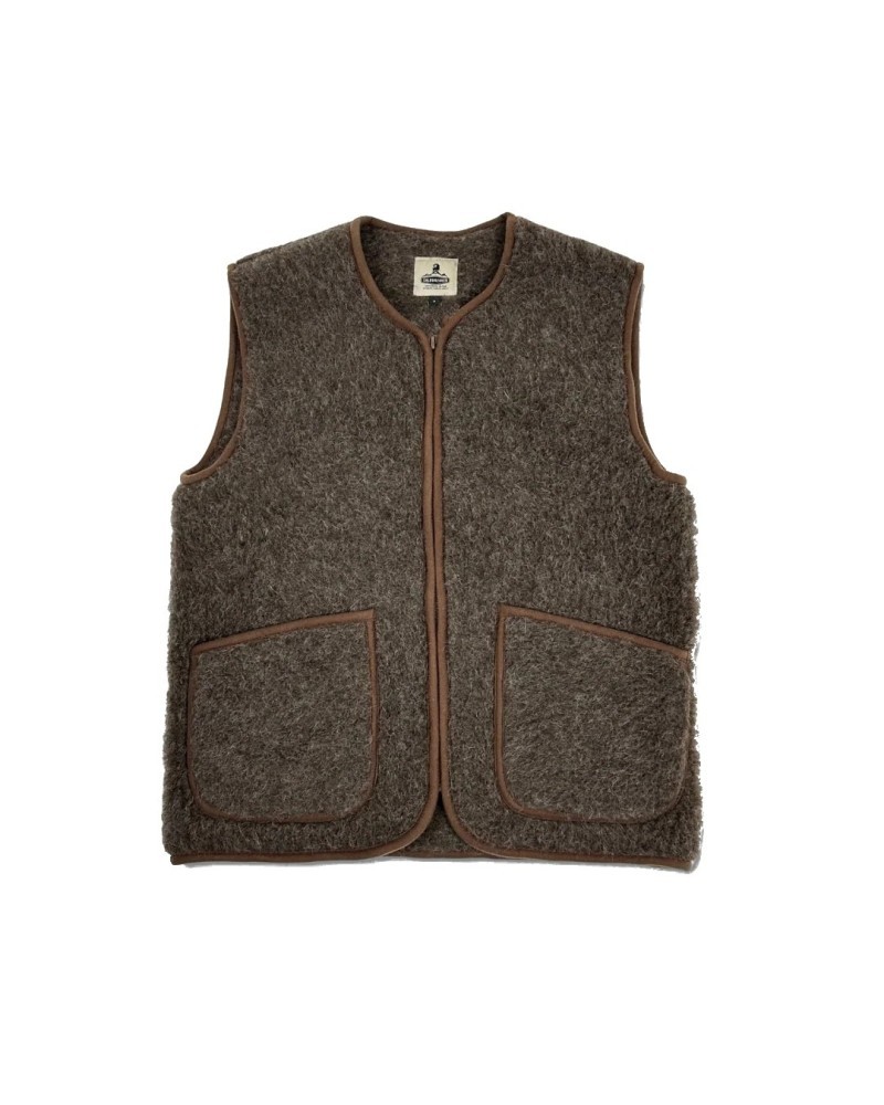 Pepitko Mid Brown Wool Vest COLDBREAKER