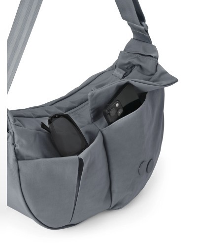 Besace Krumm Medium Crinkle Grey PINQPONQ