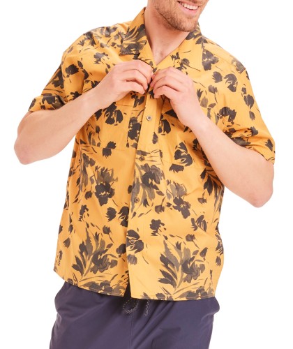 Chemise jaune à fleurs...