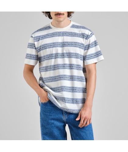 Floral Stripe Blue Organic...