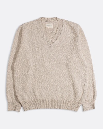 Waldo V-Neck Ivory Sweater FAR AFIELD