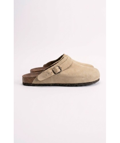 Mules en daim beige BOSABO