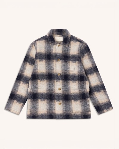 Veste Ormiston Check Wool Navy KESTIN