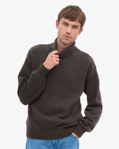 Coffee Brown Merino Turtleneck Sweater COLORFUL STANDARD