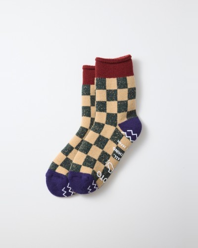 Chaussettes d’intérieur Damiers Maroon Navy ROTOTO