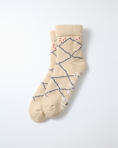 Chaussettes d'intérieur Merino Ecru Blue ROTOTO