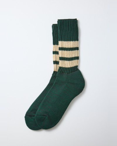 Chaussettes Ribbed Old School Plain Green/Cream ROTOTO