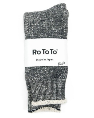 Double Face Merino / Organic Cotton Socks - Charcoal ROTOTO