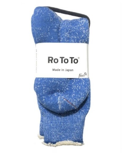 Blue Merino Wool Organic Cotton Double Face Socks ROTOTO