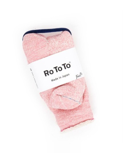 Chaussettes roses double face merino / coton bio ROTOTO